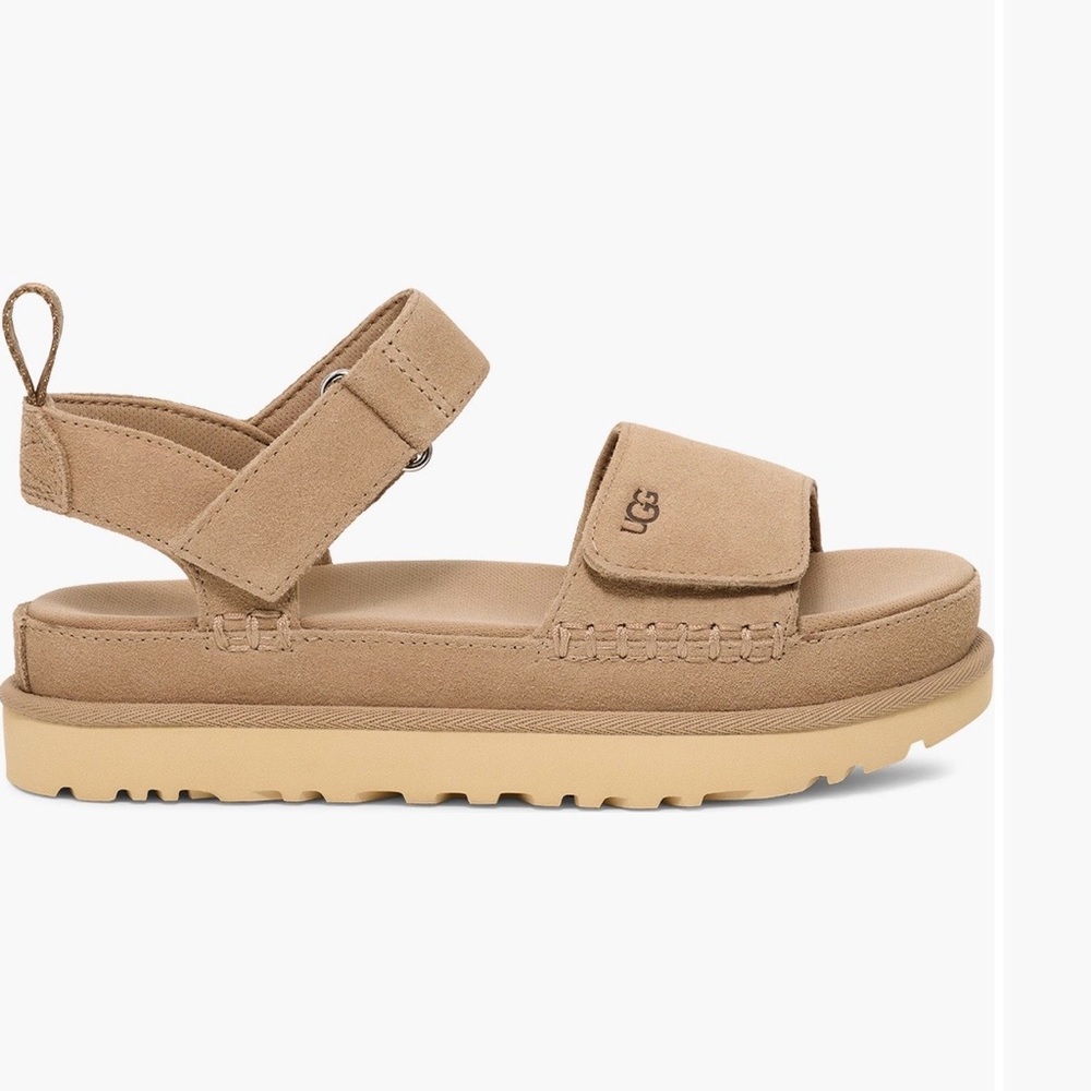 Ugg Goldenstar platform sandals in sand color size 8 - Picture 3 of 14
